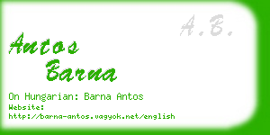 antos barna business card